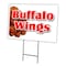 Signmission Buffalo Wings Yard Sign & Stake outdoor plastic coroplast window, C-2436 Buffalo Wings C-2436 Buffalo Wings - alternate 1